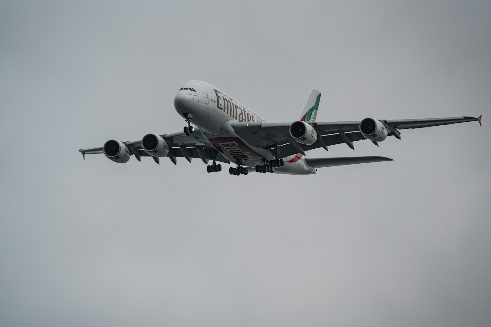 An Emirates Airbus A380 in flight